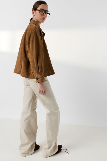 Unisex Premium Leather Garment Jacket 100% Leather - Straw