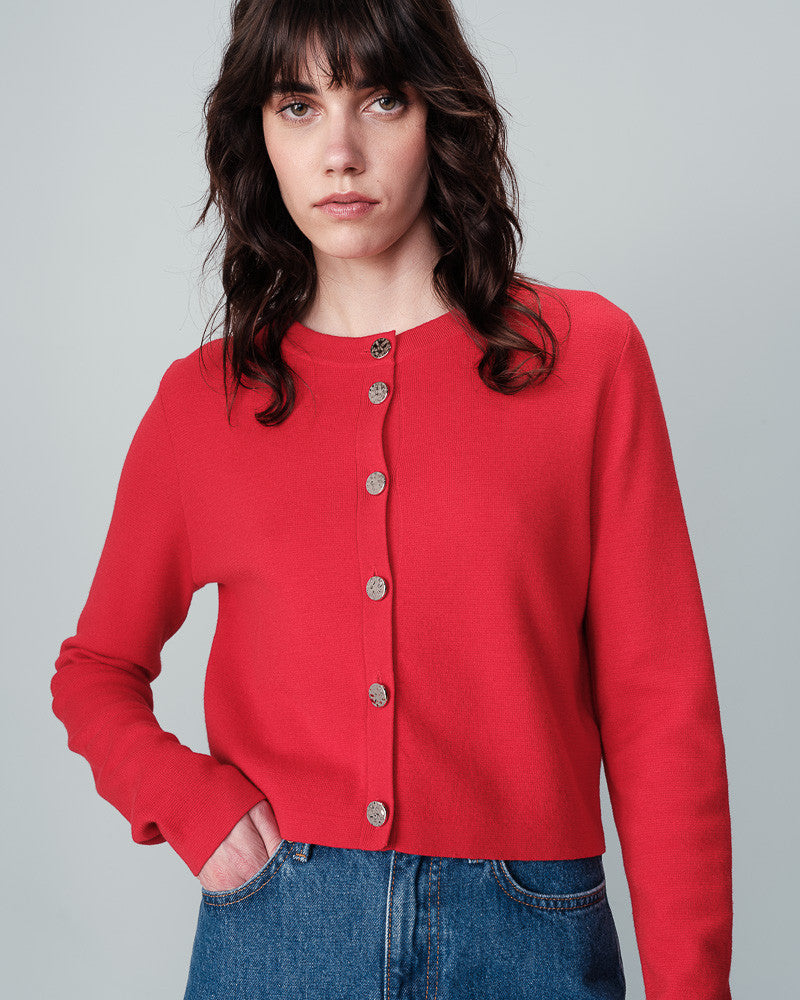 Cardigan Nabel Rouge