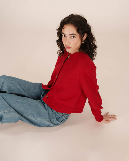 Cardigan Sanders Rouge