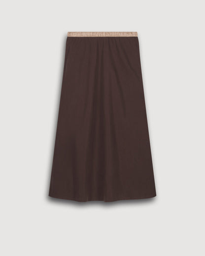 Women Skirt Polyester-Cotton Twill Blend - Wood Tone 29-Wood