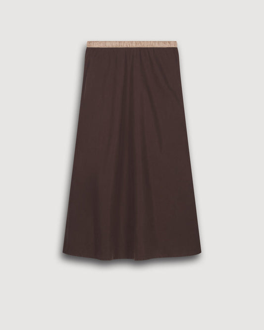 Women Skirt Polyester-Cotton Twill Blend - Wood Tone 29-Wood