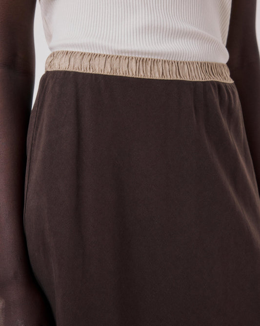 Women Skirt Polyester-Cotton Twill Blend - Wood Tone 29-Wood