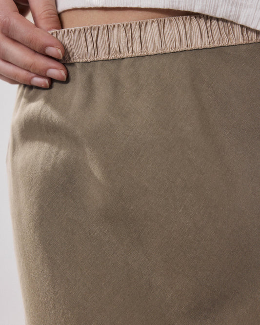 Women's Skirt 100 Percent Recycled Polyester Fabric - Safari 34-Safari