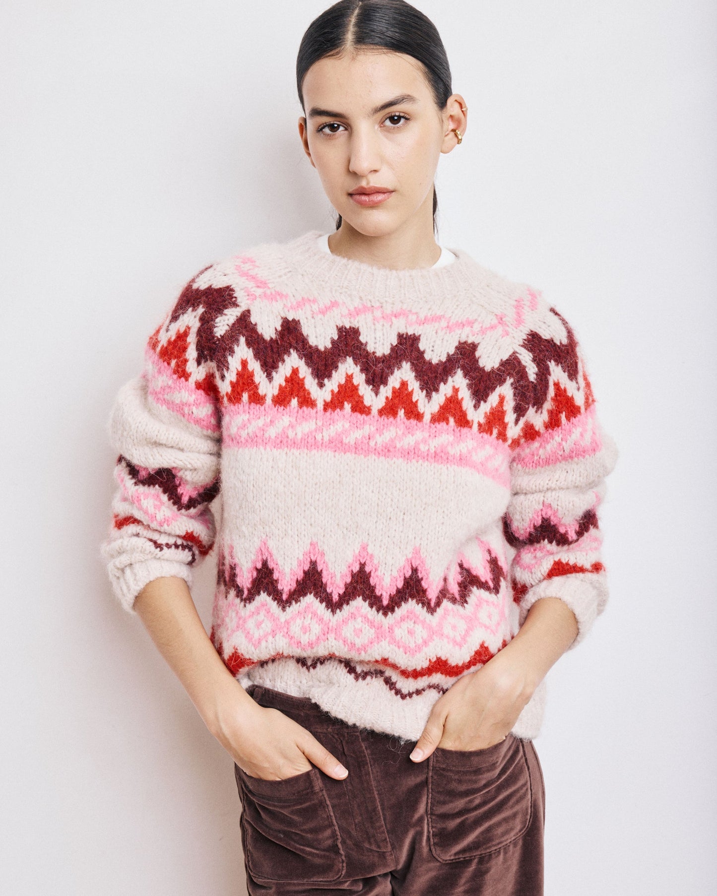 Pullover Magie Bend516 01-Ecru-Pink