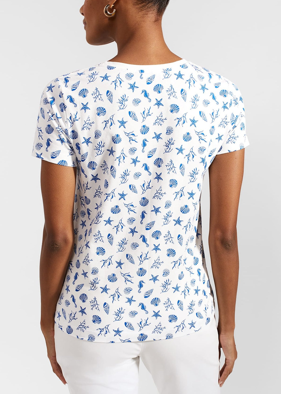 Pixie Printed T-shirt 0124/2949/1144l00 Ivory-Blue