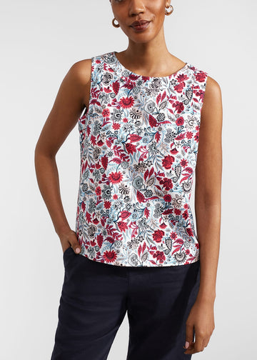 Maddy Printed Top 0124/2980/1144l00 Multi-Damask