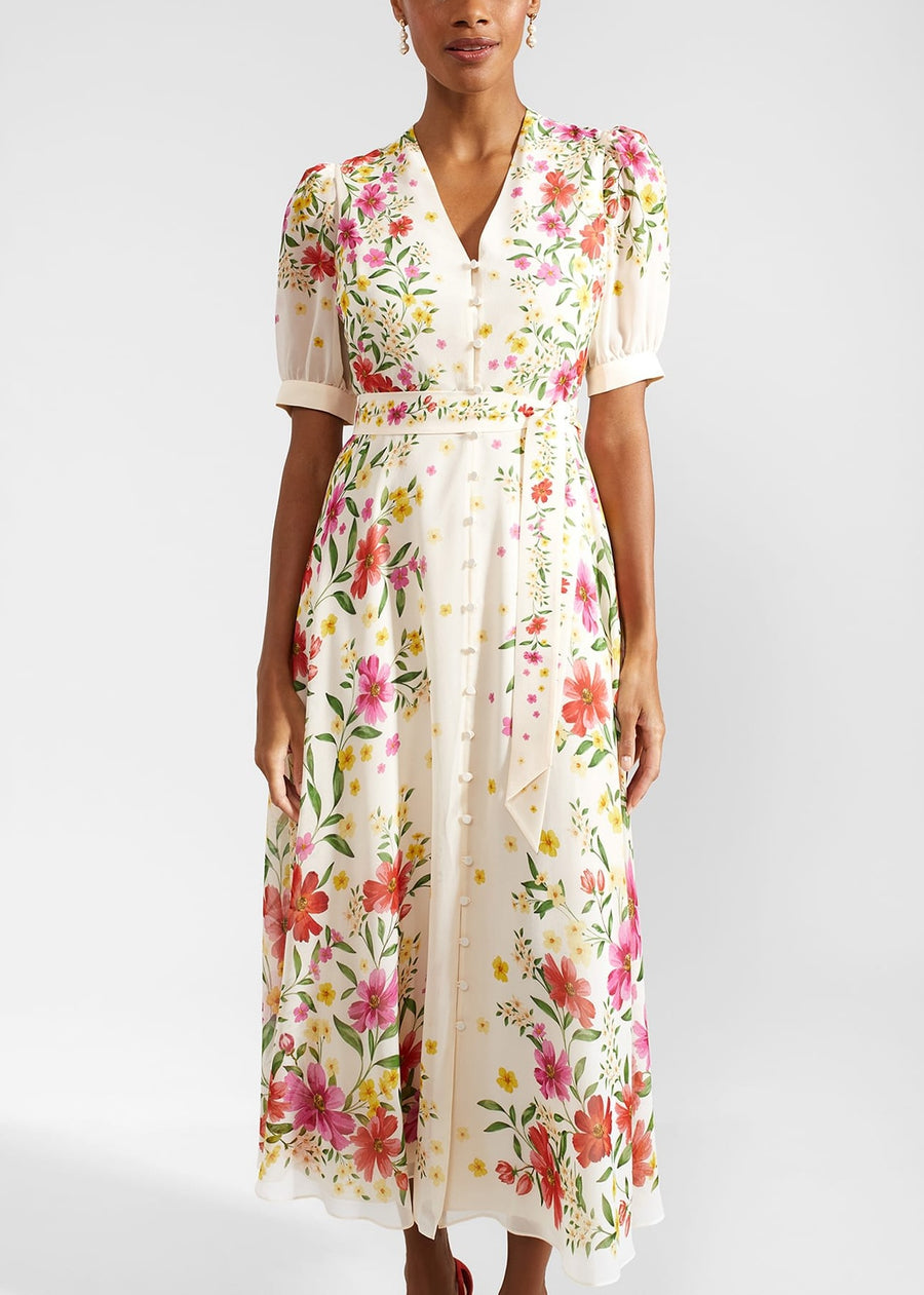 Aurelia Silk Dress 0124/5327/3793l00 Cream-Multi