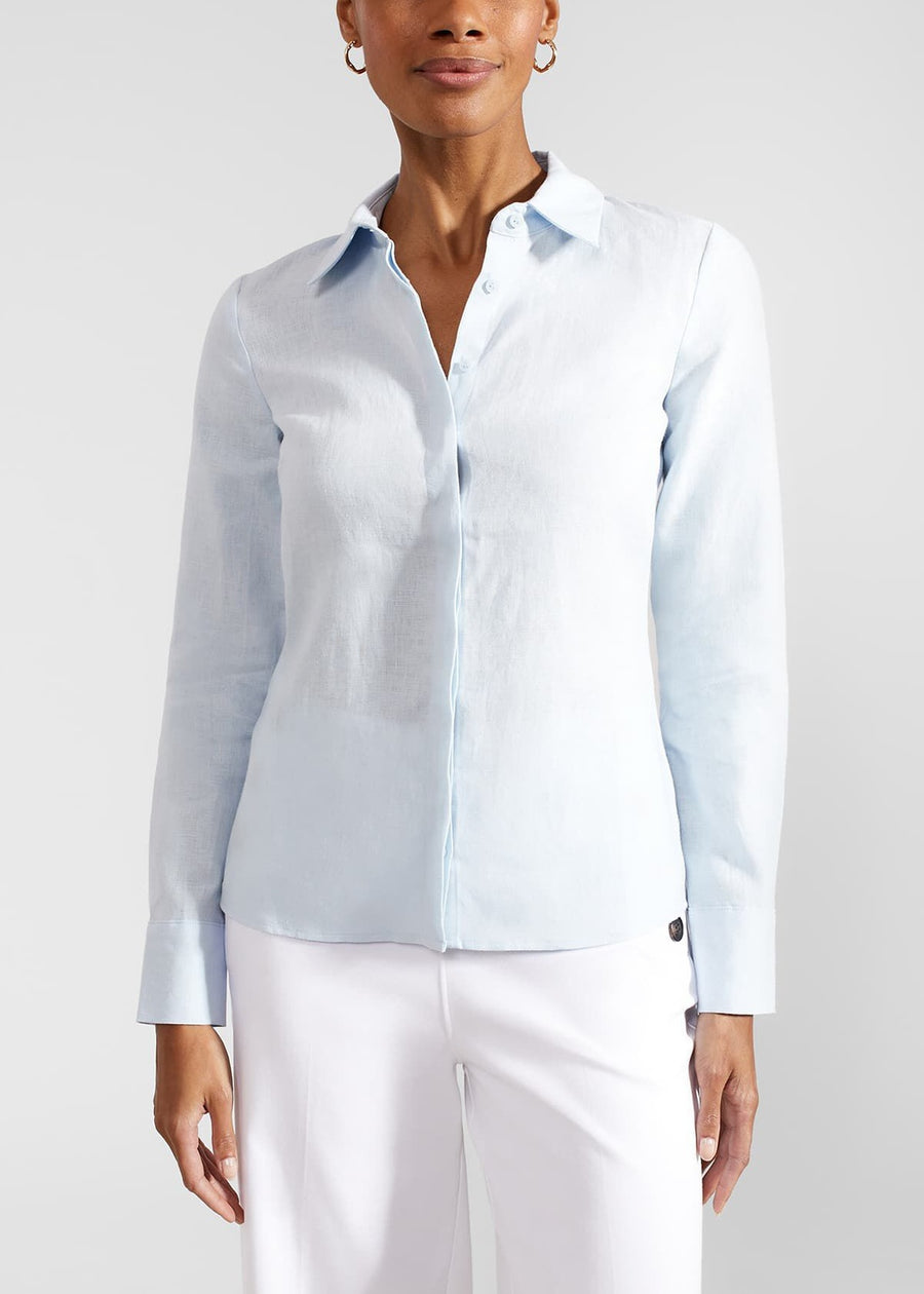 Linen Victoria Shirt 0124/6080/9094l00 Pale-Blue