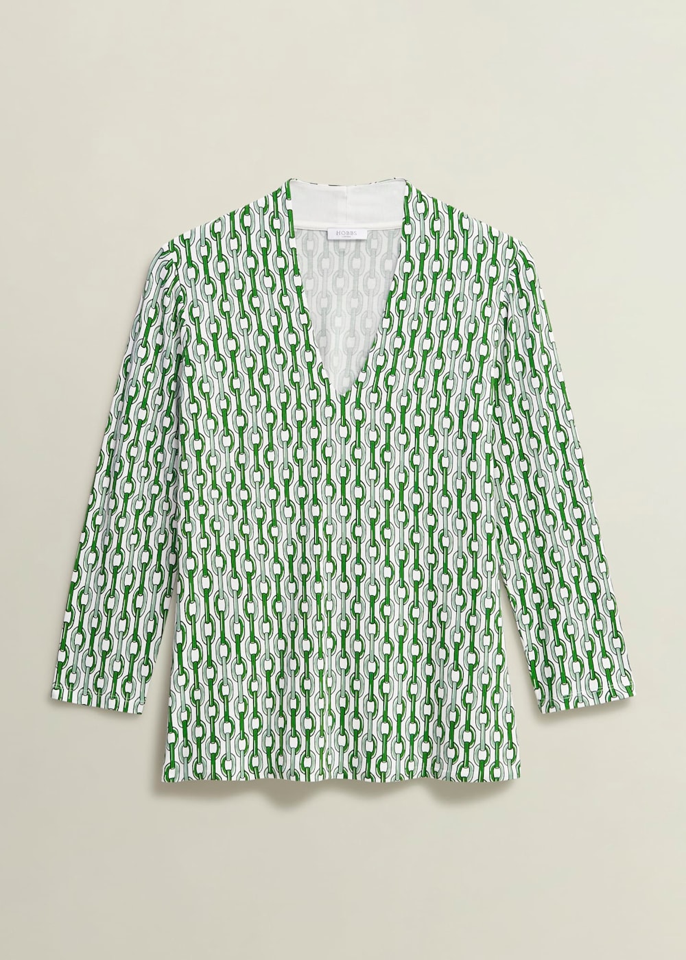 Aimee Printed Top 0125/2278/3669l00 Green-Ivory