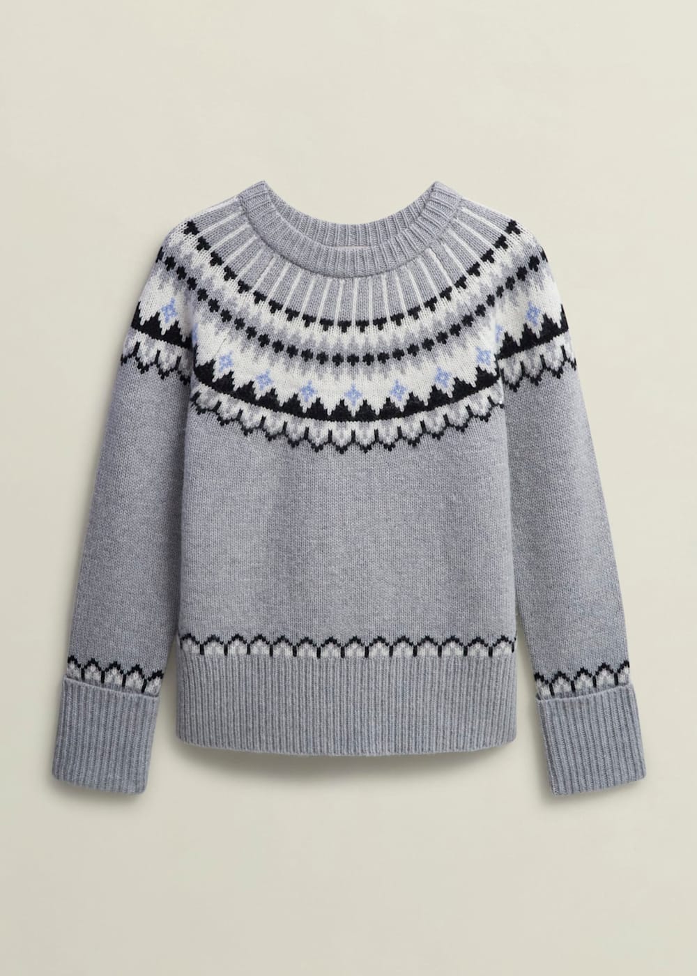 Anya Fairisle Jumper 0125/9811/9845l00 Mid-Grey-Marl