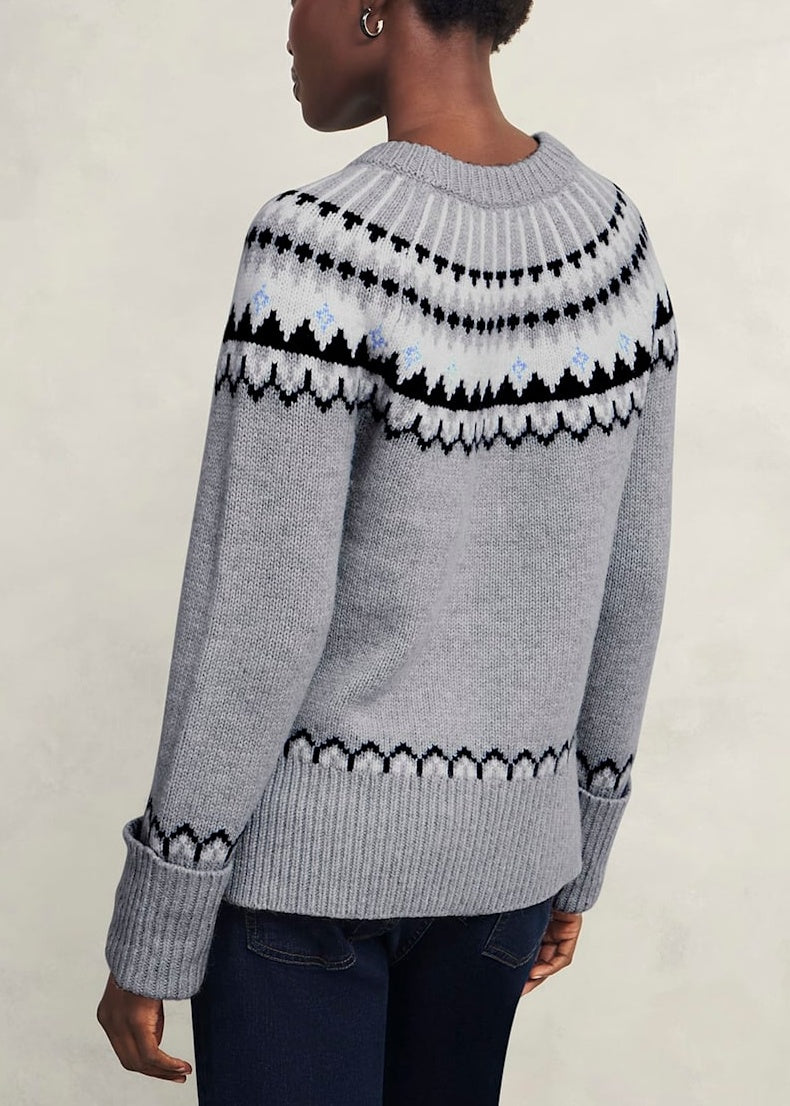 Anya Fairisle Jumper 0125/9811/9845l00 Mid-Grey-Marl