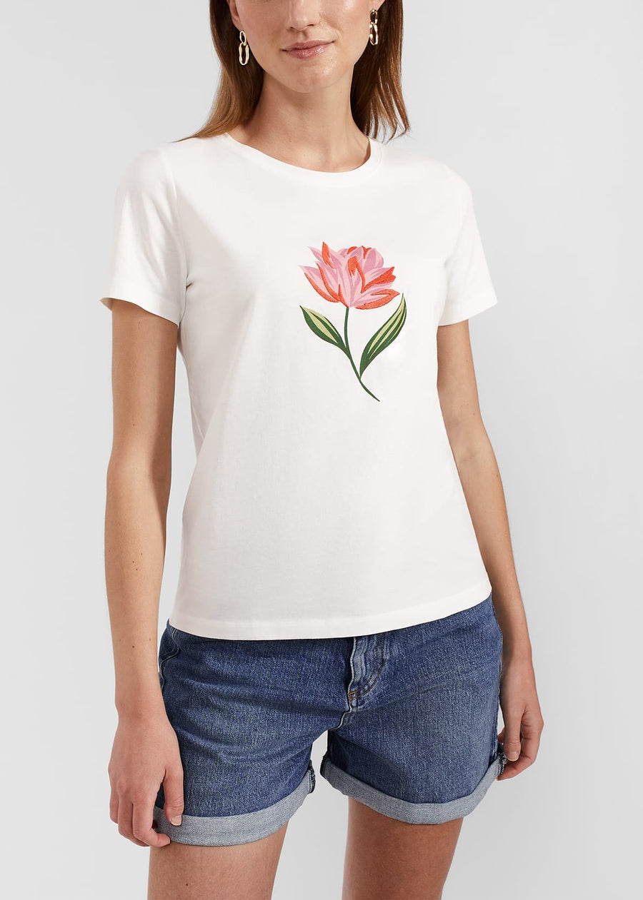 Pixie Printed T-shirt 0224/2023/1144l00 Ivory-Pink