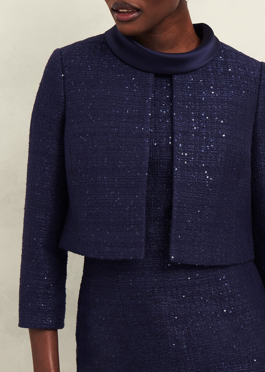 Prisha Tweed Jacket 0224/4000/9083l00 Midnight-Navy