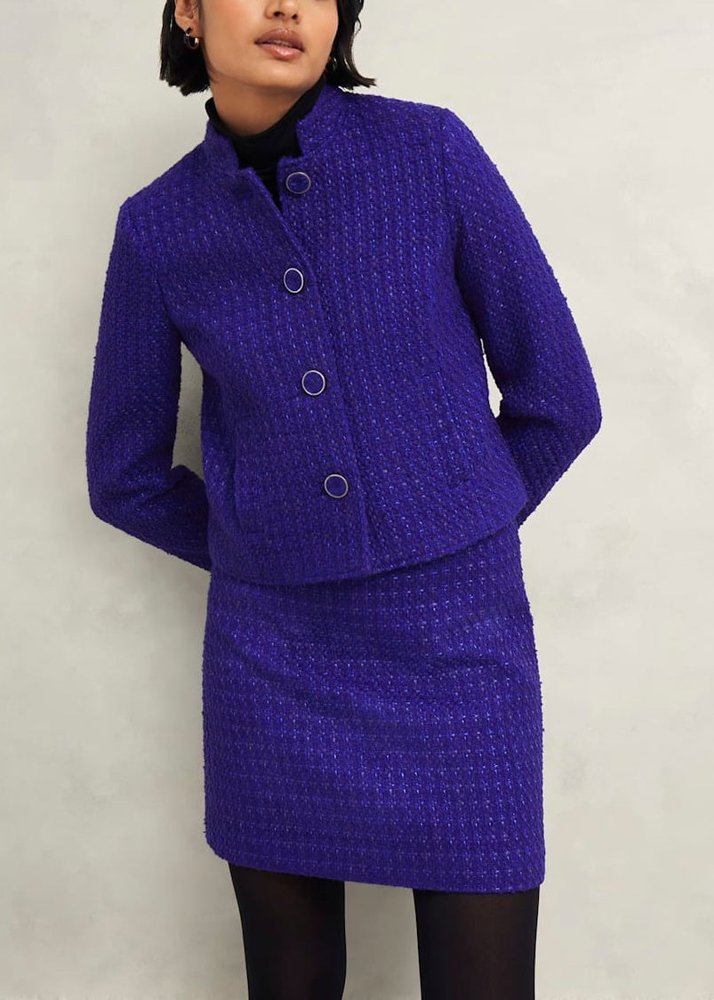 Khloe Tweed Jacket 0224/4014/6623l00 Cobalt