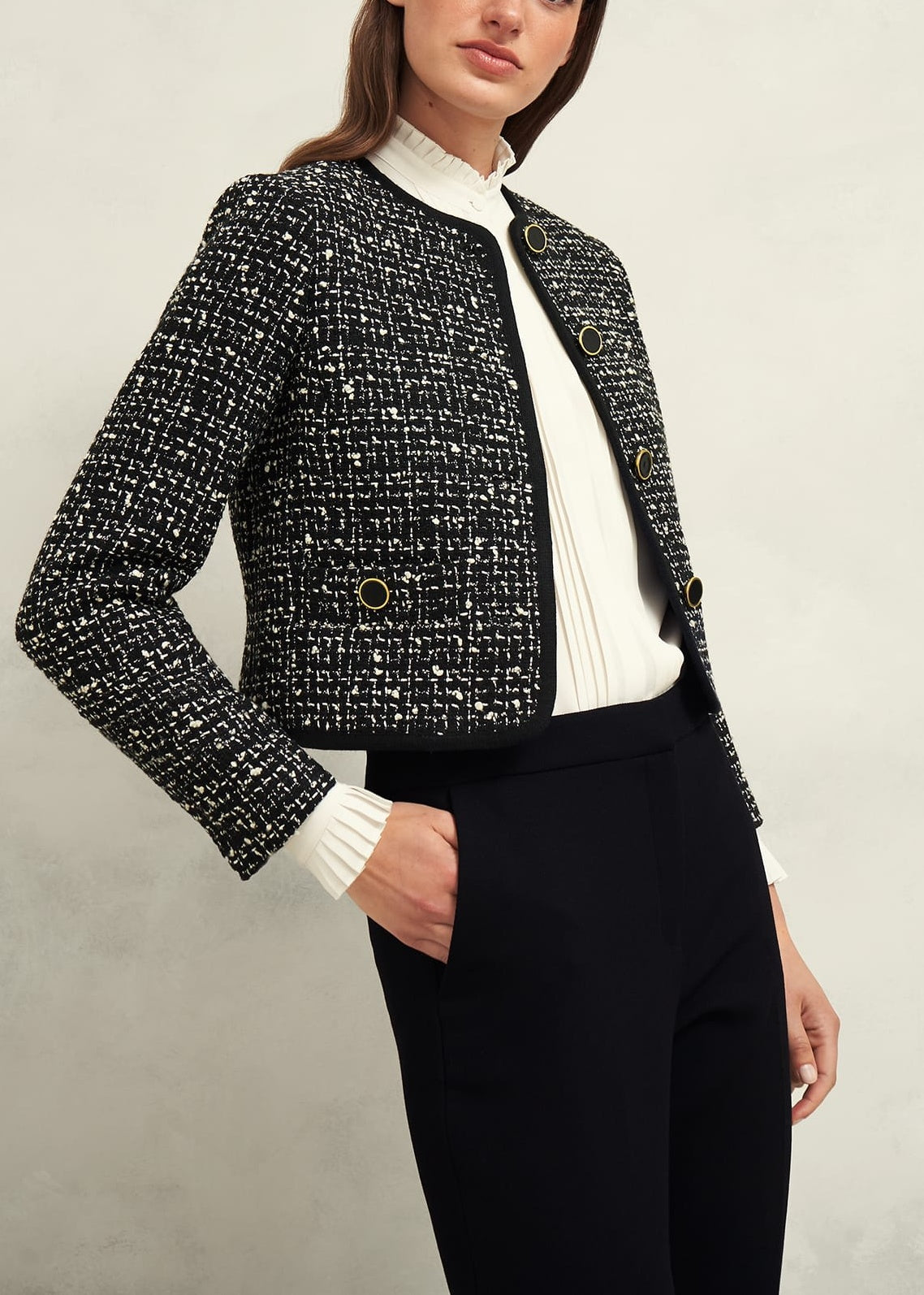 Emilia Tweed Jacket 0224/4998/9083l00 Black-Ivory