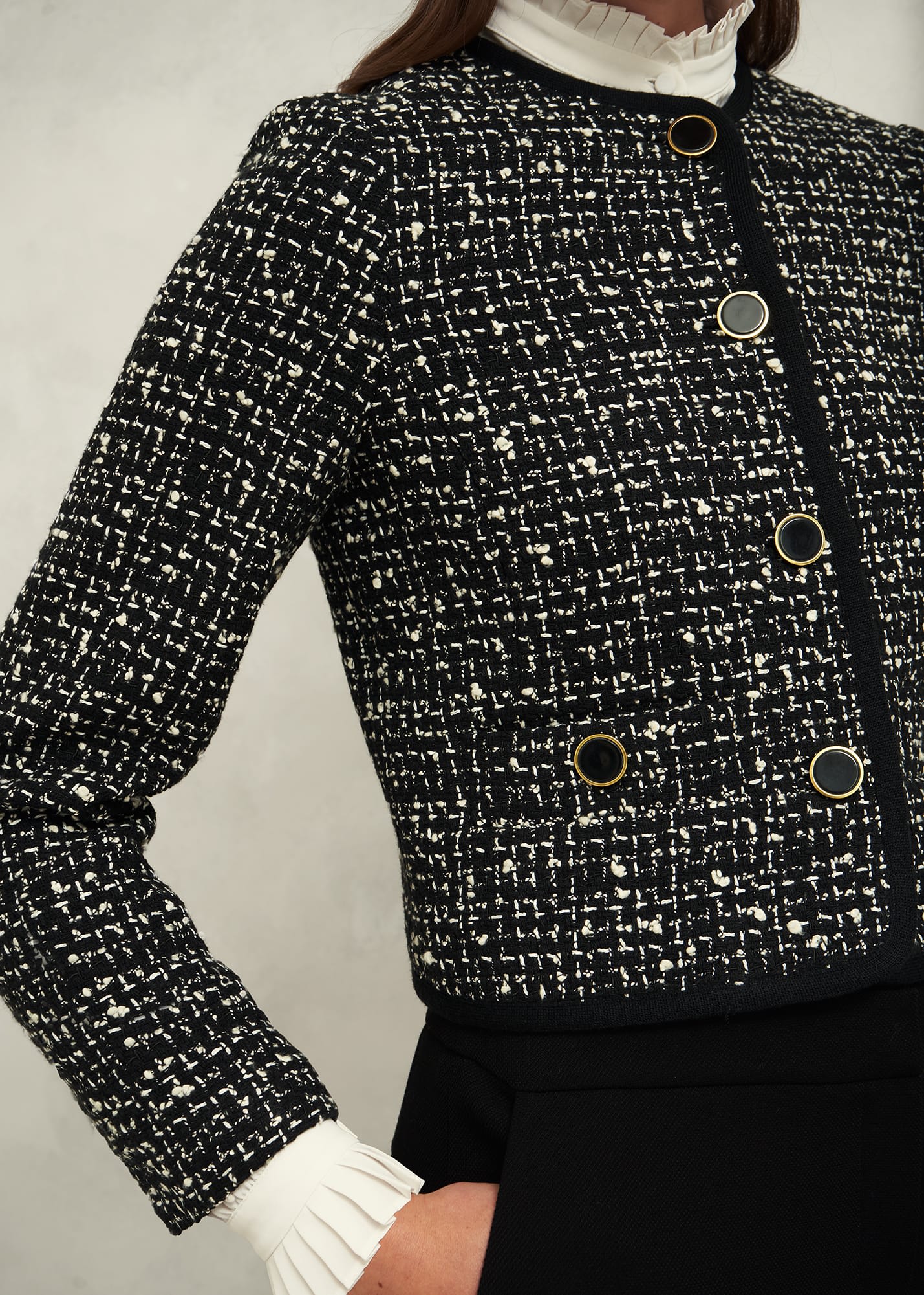 Emilia Tweed Jacket 0224/4998/9083l00 Black-Ivory