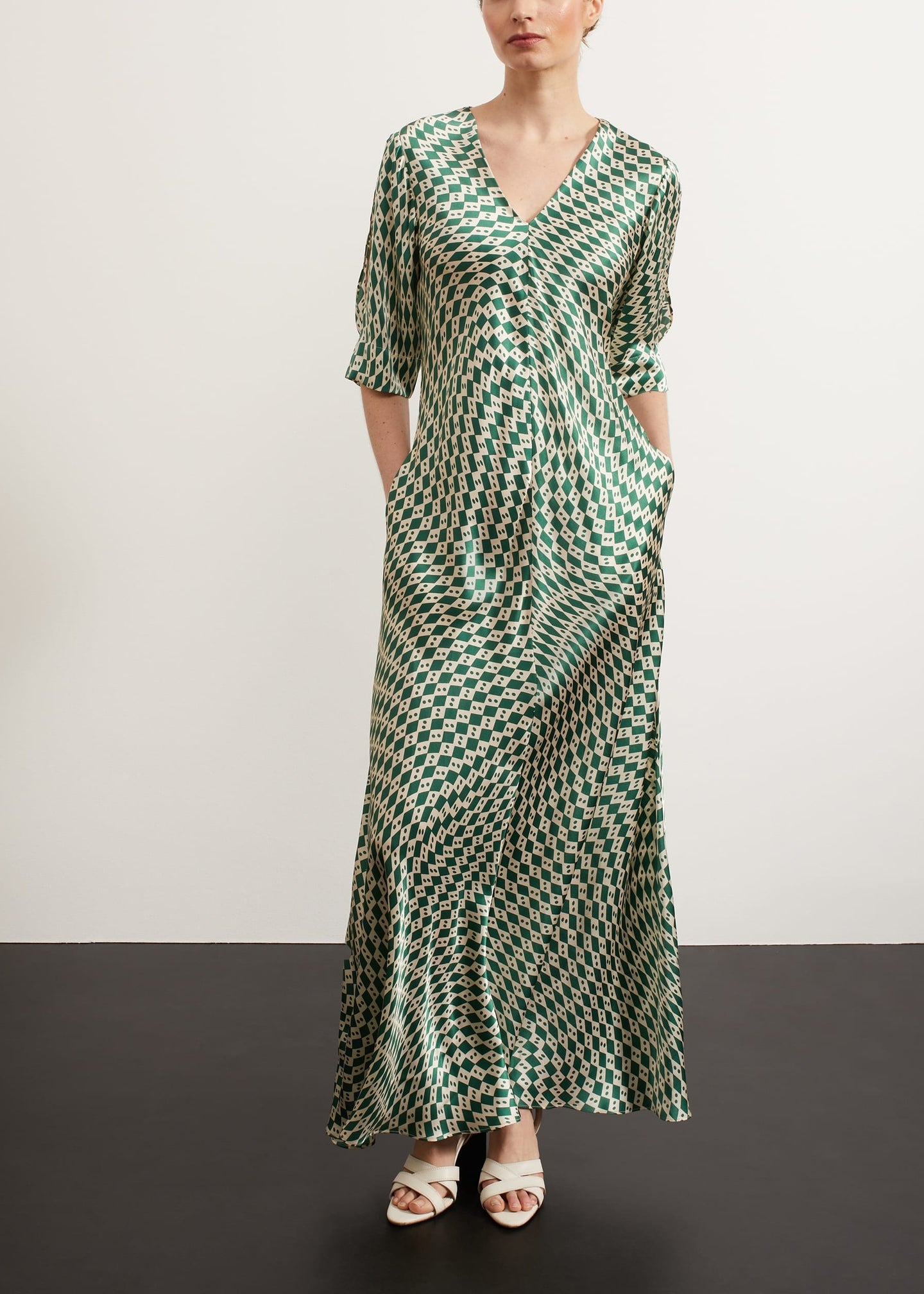 Parcevall Silk Dress 0224/5526/2311l00 Green-Cream