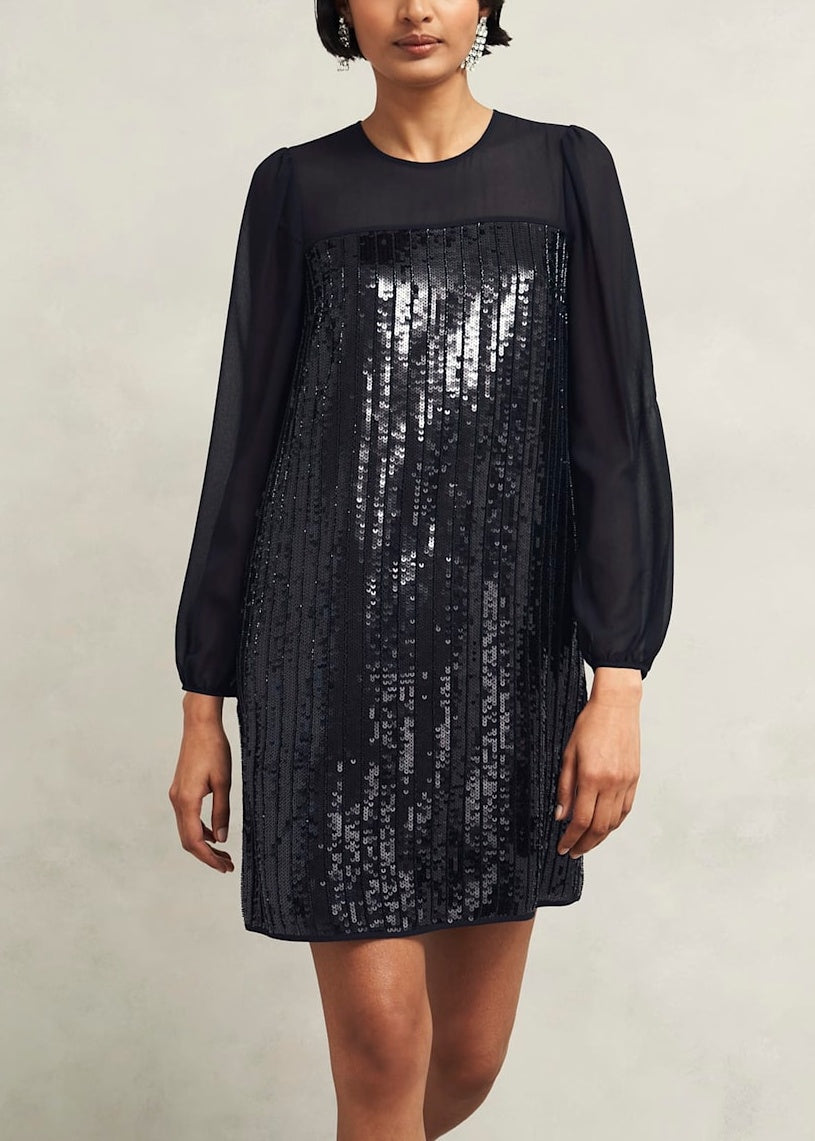 Zariah Sequin Dress 0224/5531/9045l00 Hobbs-Black