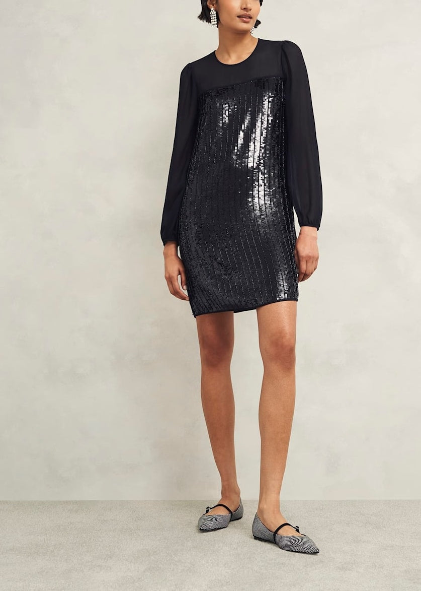 Zariah Sequin Dress 0224/5531/9045l00 Hobbs-Black