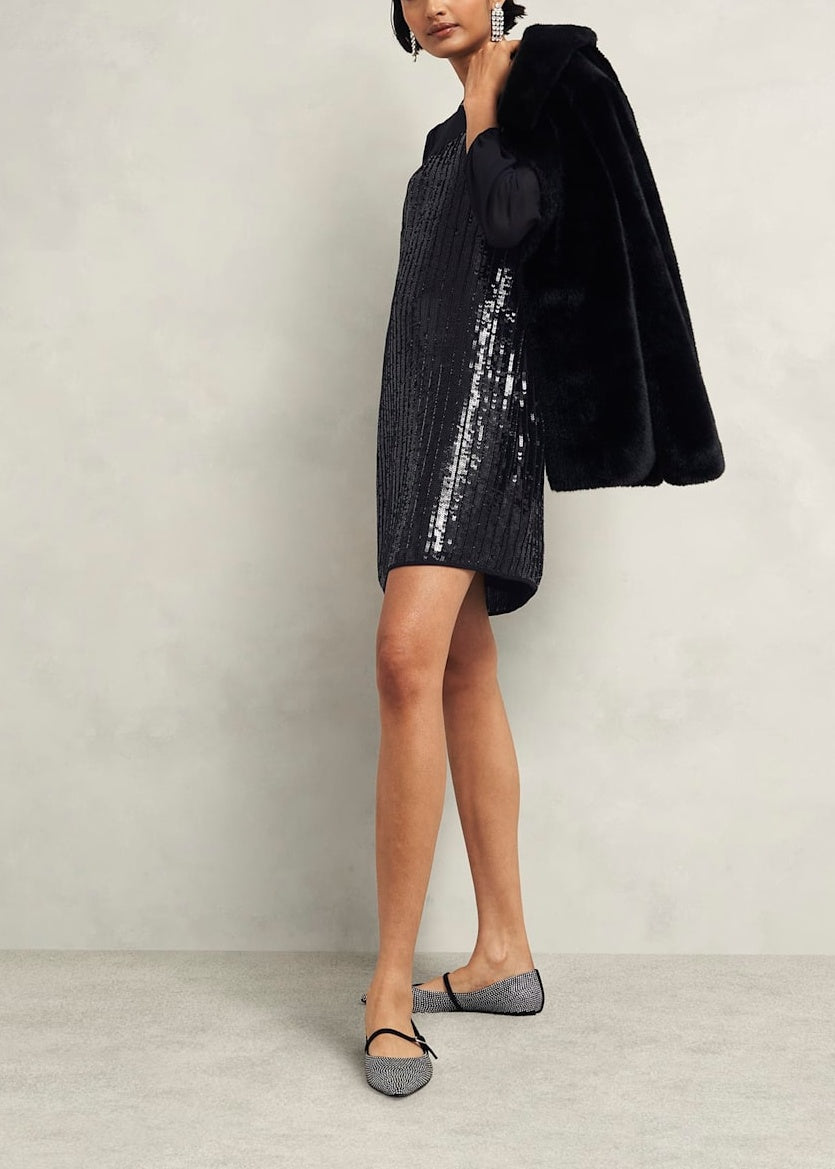 Zariah Sequin Dress 0224/5531/9045l00 Hobbs-Black