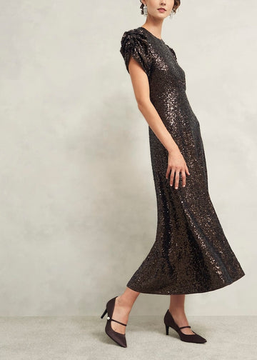 Eltham Sequin Dress 0224/5540/9045l00 Deep-Brown