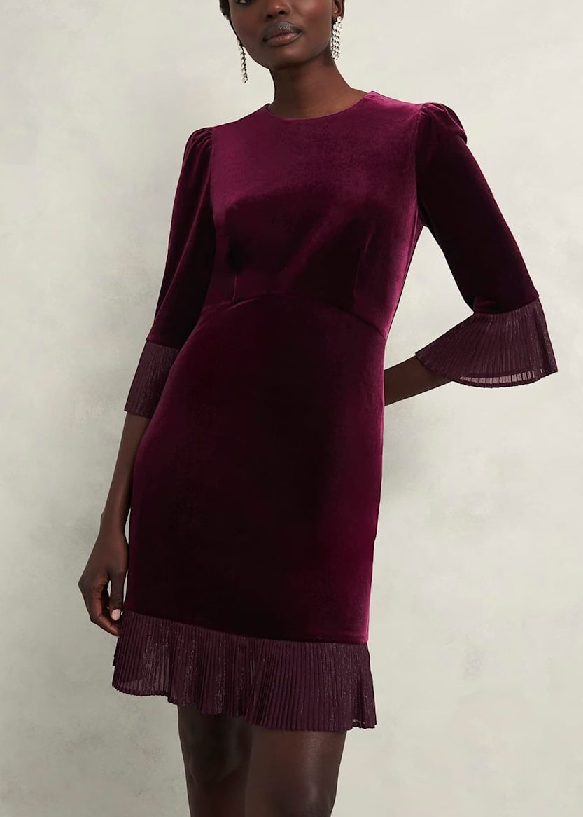 Ashley Velvet Dress 0224/5599/9845l00 Warm-Plum