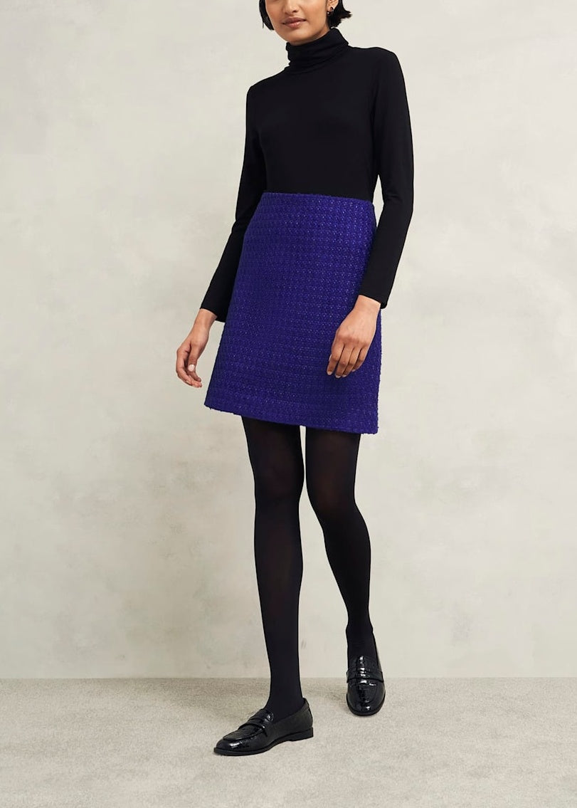 Khloe Tweed Skirt 0224/7684/6623l00 Cobalt