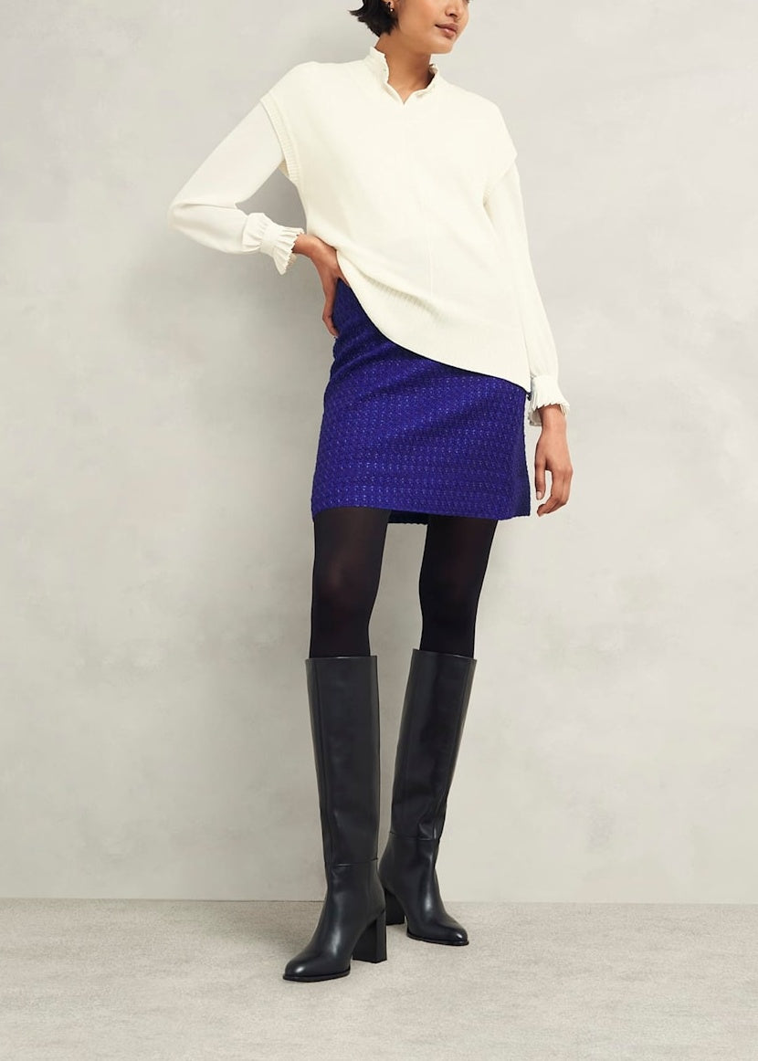 Khloe Tweed Skirt 0224/7684/6623l00 Cobalt