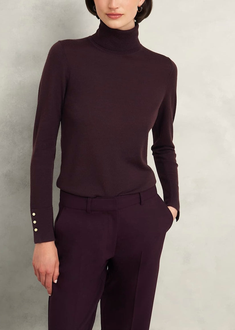 Lara Roll Neck Jumper 0224/9301/3849l00 Malbec