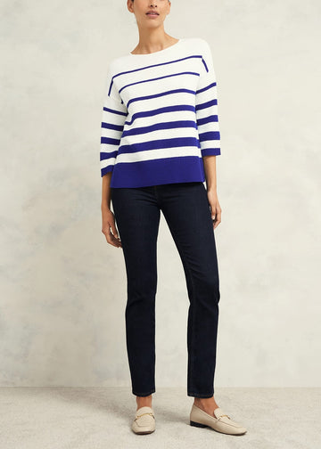 Elaine Stripe Jumper 0224/9707/9083l00 Ivory-Blue