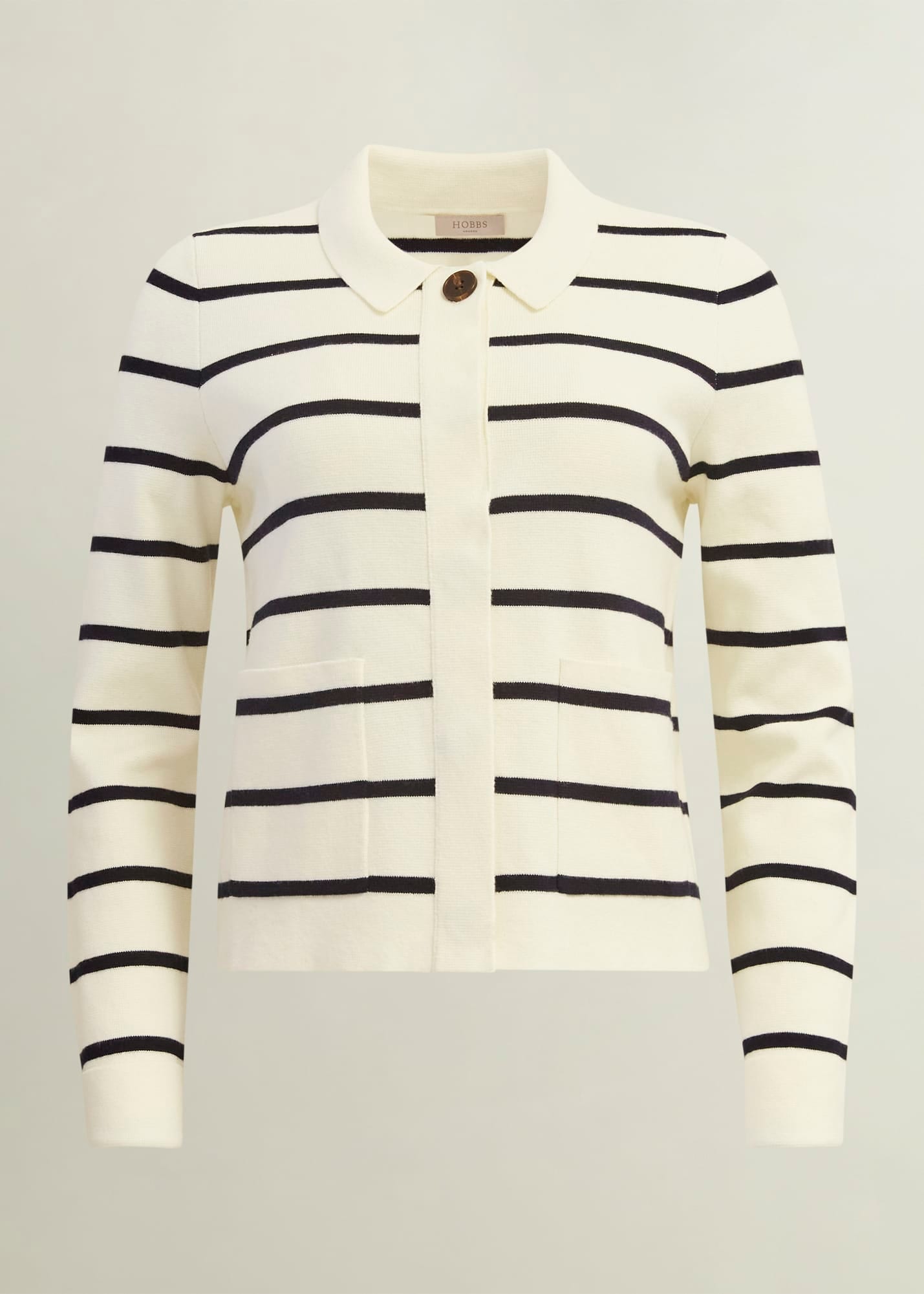 Ellie Knitted Jacket 0224/9710/9083l00 Ivory-Navy