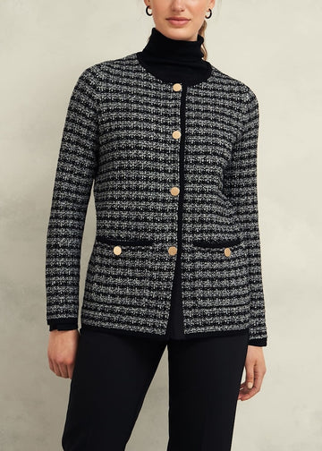 Dita Knitted Jacket 0224/9712/1085l00 Black-Ivory