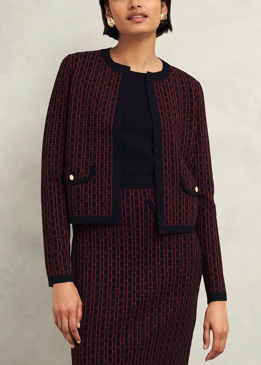 Perrie Knitted Jacket 0224/9756/1185l00 Black-Rhubarb