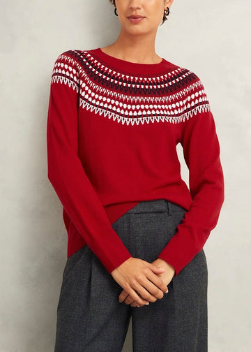 Greta Fairisle Jumper 0224/9790/9044l00 Red-Multi