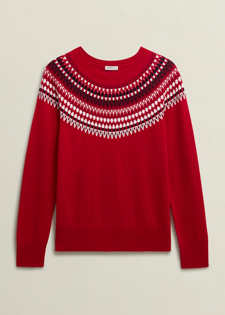 Greta Fairisle Jumper 0224/9790/9044l00 Red-Multi