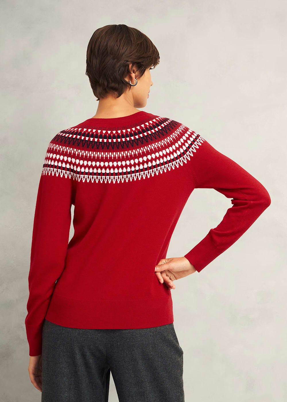 Greta Fairisle Jumper 0224/9790/9044l00 Red-Multi