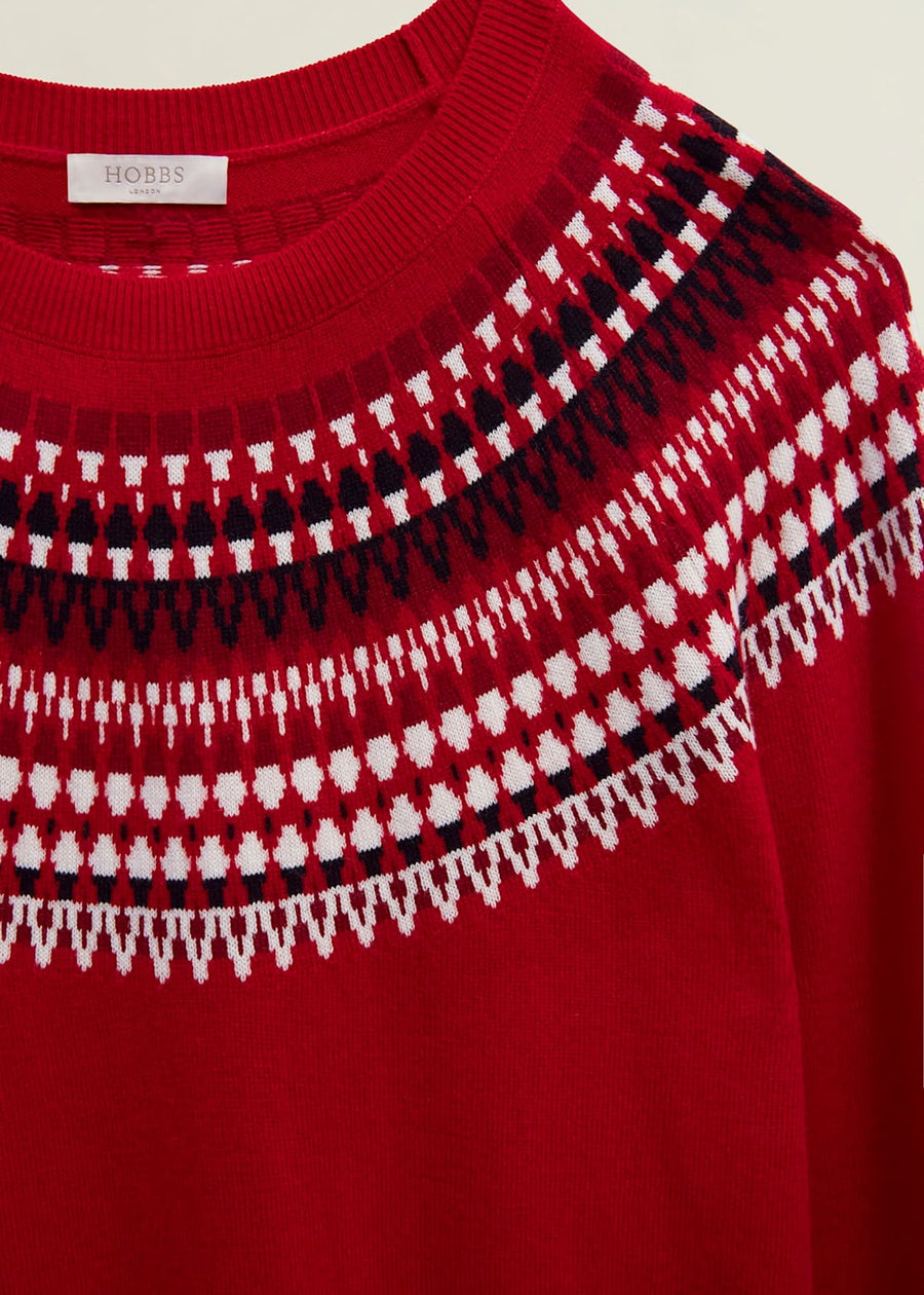 Greta Fairisle Jumper 0224/9790/9044l00 Red-Multi