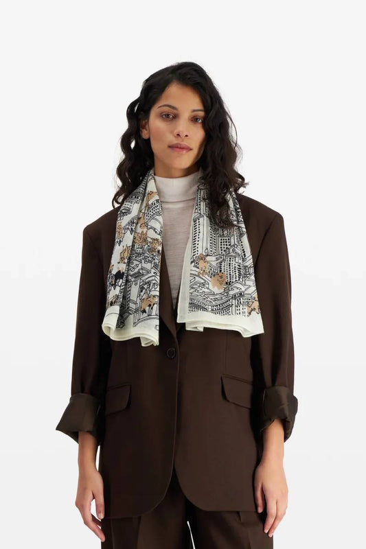 Inoui | Wool Square Scarf White