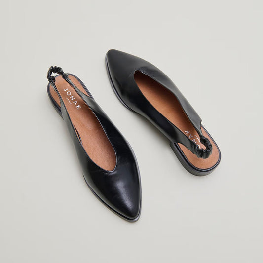 Flat Acajou Cuir Noir