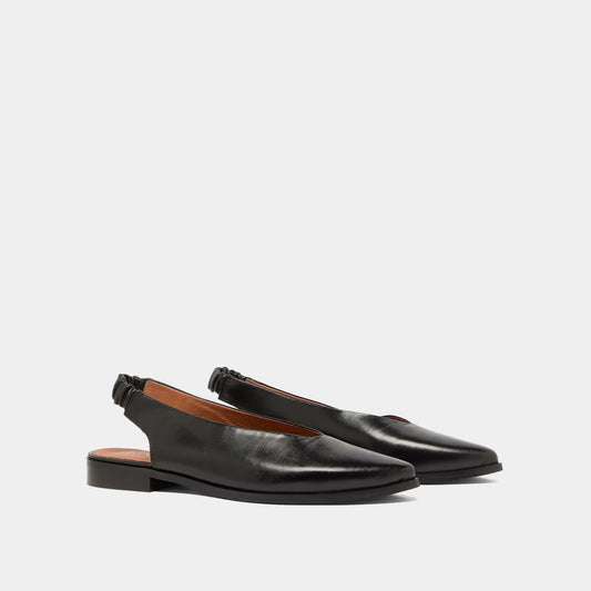 Flat Acajou Cuir Noir