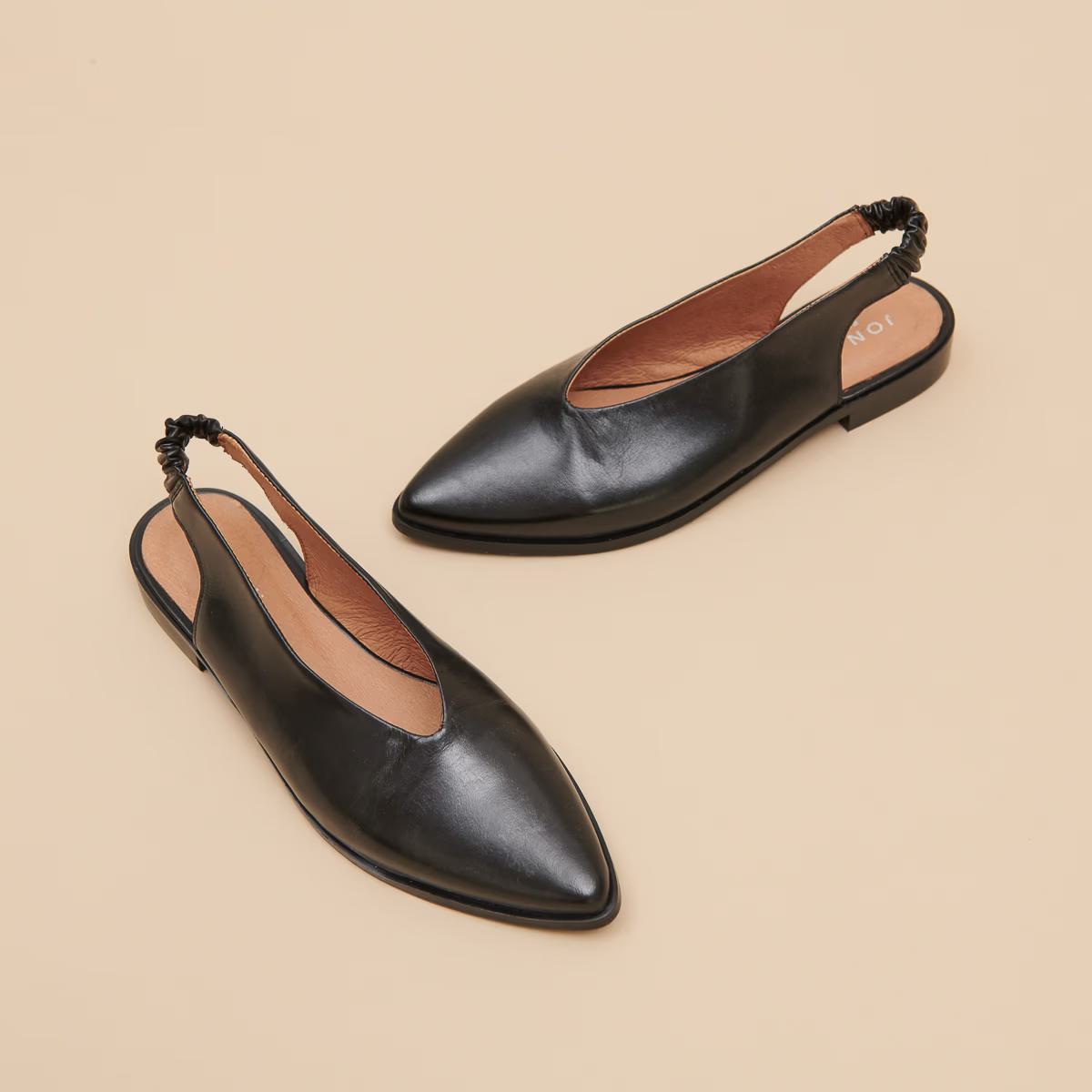 Ballerines Acajou Cuir Noir
