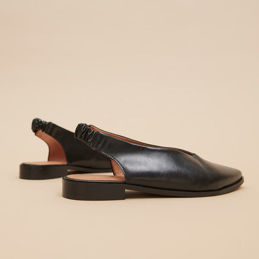 Ballerines Acajou Cuir Noir