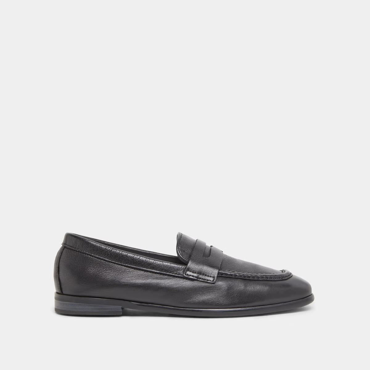Mocassins Aca Bis Cuir Graine Noir