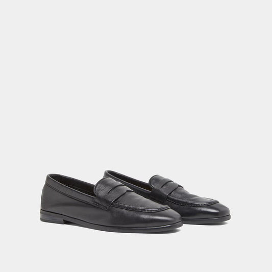 Mocassins Aca Bis Cuir Graine Noir