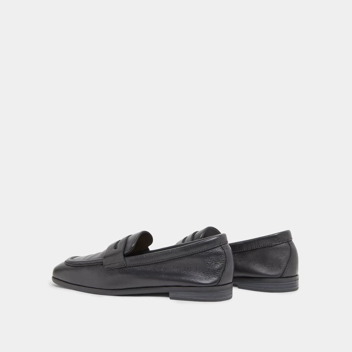 Mocassins Aca Bis Cuir Graine Noir