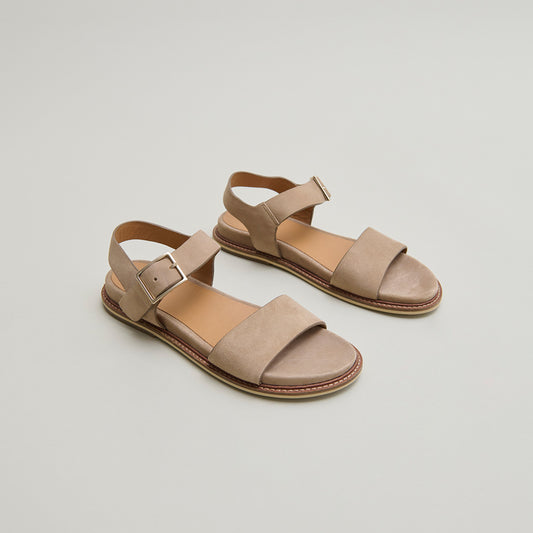 Women's Sandals Velour Fabric Premium Soft Touch - Beige