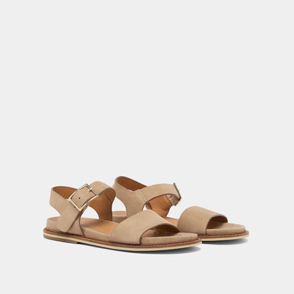 Women's Sandals Velour Fabric Premium Soft Touch - Beige