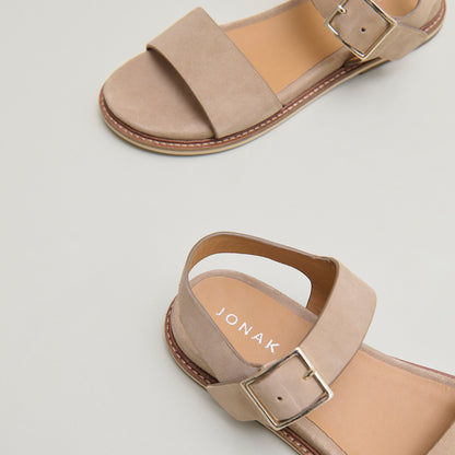 Women's Sandals Velour Fabric Premium Soft Touch - Beige