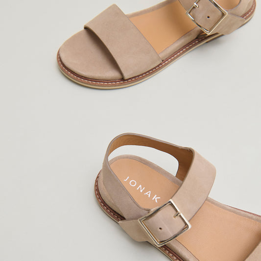 Women's Sandals Velour Fabric Premium Soft Touch - Beige