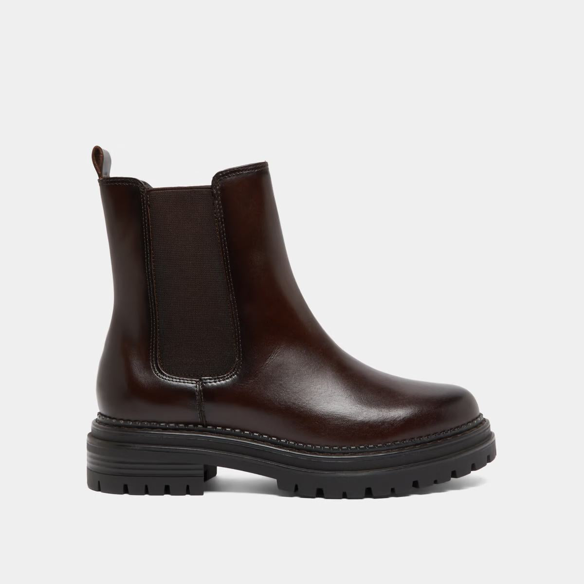 Boots Adalard Cuir Brun-Rouge